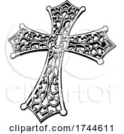 Black And White Ornamental Cross