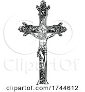 Poster, Art Print Of Black And White Jesus On The Cross