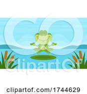 Poster, Art Print Of Relaxed Meditating Frog On A Lake