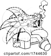 Cannabis Marijuana Pot Plant Mascot Smoking A Joint