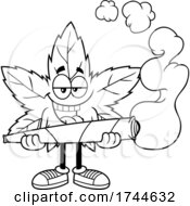Poster, Art Print Of Cannabis Marijuana Pot Leaf Mascot Holding A Giant Doobie