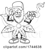 Cool Cannabis Marijuana Pot Leaf Mascot Smoking A Joint