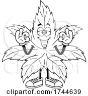 Cannabis Marijuana Pot Leaf Mascot Gesturing OK With Both Hands