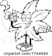 Cannabis Marijuana Pot Leaf Mascot Smoking A Joint