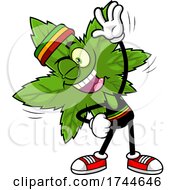 Poster, Art Print Of Cannabis Marijuana Pot Leaf Mascot Stretching