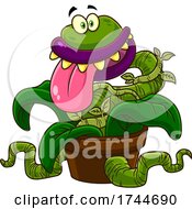 Cartoon Carnivorous Plant Sticking Its Tongue Out