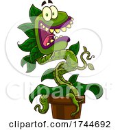 Cartoon Scared Carnivorous Plant