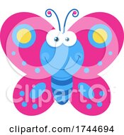 Poster, Art Print Of Happy Blue And Pink Butterfly