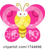 Poster, Art Print Of Happy Yellow And Pink Butterfly