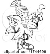 Rasta Cannabis Marijuana Pot Leaf Mascot Smoking A Joint