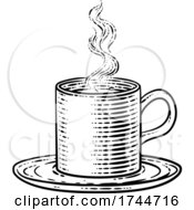 Poster, Art Print Of Coffee Tea Cup Hot Drink Mug Vintage Retro Etching