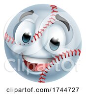 Poster, Art Print Of Baseball Ball Emoticon Face Emoji Cartoon Icon