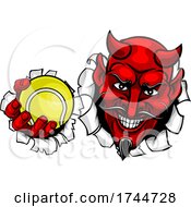 Devil Satan Tennis Ball Sports Mascot Cartoon