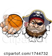 Poster, Art Print Of Pirate Basketball Ball Sports Mascot Cartoon