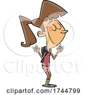 Cartoon Girl Gesturing Air Quotes by toonaday