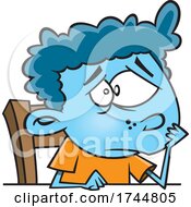 Poster, Art Print Of Cartoon Boy Feeling Blue