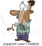 Cartoon Man Covering His Mouth