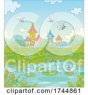 Poster, Art Print Of Village Pond With Mosquitos