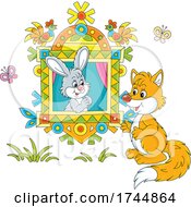 Poster, Art Print Of Rabbit In A Window Talking To A Fox