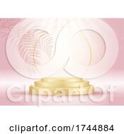 Poster, Art Print Of Pink And Gold Display Interior With Spotlights Shining Down