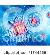 Poster, Art Print Of 3d Medical Abstract Background With Virus Cells