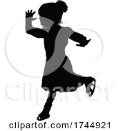 Poster, Art Print Of Silhouette Child Ice Skating Christmas Clothing
