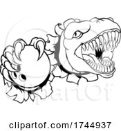 Poster, Art Print Of Dinosaur Bowling Player Animal Sports Mascot