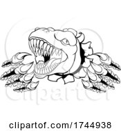 Poster, Art Print Of Dinosaur T Rex Or Raptor Cartoon Mascot