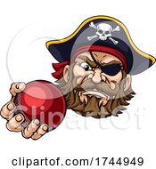 Poster, Art Print Of Pirate Cricket Ball Sports Mascot Cartoon
