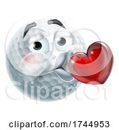 Golf Ball Kissing Heart Emoticon Emoji Icon Face