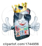 Poster, Art Print Of Mobile Phone Cool King Thumbs Up Cartoon Mascot