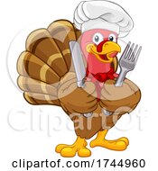 Turkey Chef Thanksgiving Or Christmas Cartoon by AtStockIllustration