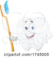 Tooth Mascot With A Brush by Vector Tradition SM