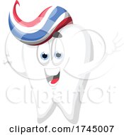 Poster, Art Print Of Tooth Mascot With Paste Hair