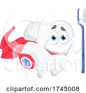 Super Tooth Mascot With A Brush by Vector Tradition SM