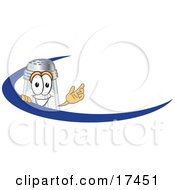 Salt Shaker Mascot Cartoon Character Waving And Standing Behind A Blue Dash On An Employee Nametag Or Business Logo