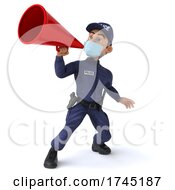 3d White Male Police Officer On A White Background