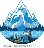 Poster, Art Print Of Mountain And Hiking Gear