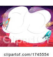 Poster, Art Print Of Rocket And Foreign Planet Background