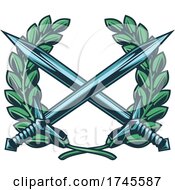 Poster, Art Print Of Crossed Swords And Wreath