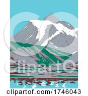 Poster, Art Print Of Mount Shuksan A Glaciated Massif In Cascade Range Located In Northern Cascades National Park In Washington Wpa Poster Art