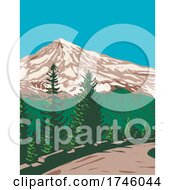 Poster, Art Print Of South Face Of Mount Rainier Tahoma Or Tacoma With Kautz Ice Cliff Located In Mount Rainier National Park Washington State Wpa Poster Art