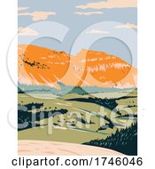 Poster, Art Print Of The Sleeping Indian On Sheep Mountain In The Gros Ventre Wilderness Of Bridger Teton National Forest Near Jackson Wyoming Wpa Poster Art