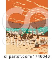 Poster, Art Print Of Turkey Flats Sand Dunes Located In Joshua Tree National Park In California Wpa Poster Art