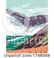 Poster, Art Print Of Valley Of Ten Thousand Smokes Located In Katmai National Park And Preserve Filled With Ash Flow From The Eruption Of Novarupta In Alaska Wpa Poster Art
