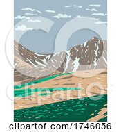 Poster, Art Print Of Grays Peak And Torreys Peak In The Continental Divide Within In The Rocky Mountain National Park Wilderness In Colorado Wpa Poster Art