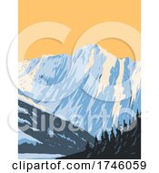 Poster, Art Print Of Summit Of Eldorado Peak At The Head Of Marble Creek And Inspiration Glacier Located In Northern Cascades National Park In Washington Poster Art