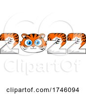 Poster, Art Print Of New Year 2022 Numbers With A Cute Tiger Face