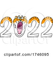 Poster, Art Print Of New Year 2022 Numbers With A Roaring Tiger Zero