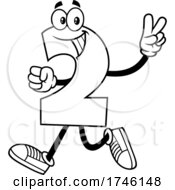 Poster, Art Print Of Cartoon Number 2 Character Gesturing Two